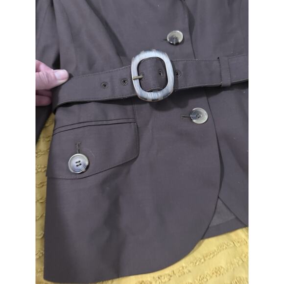 Women’s Laundry Chocolate Brown, Dark, Belted, Blazer Dress Jacket Size 6 - Picture 4 of 13